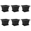 vidaXL Plantepotter 6 stk. Svart Plast