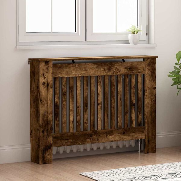 vidaXL Radiator Deksel R&oslash;kt eik 112 x 19 x 81,5 cm Konstruert tre