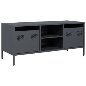 vidaXL TV-benk antrasitt 101,5x39x43,5 cm kaldvalset st&aring;l