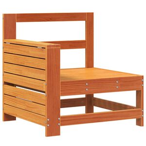 vidaXL Hagesofa med armlene og sidebord voksbrun heltre furu