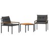 vidaXL Utem&oslash;belsett 3 pcs M&oslash;rkegr&aring; polyrotting
