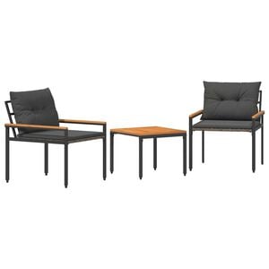 vidaXL Utem&oslash;belsett 3 pcs M&oslash;rkegr&aring; polyrotting