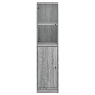 vidaXL Highboard med glassdører grå sonoma 35x37x142 cm