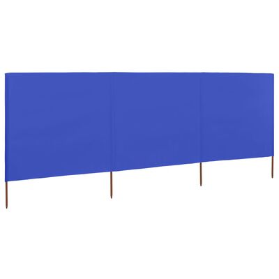 vidaXL Vindskjermer 3 paneler stoff 400x80 cm asurblå
