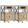 vidaXL Nattbordskap 2 stk. Sonoma eik 40 x 31 x 60 cm Konstruert tre