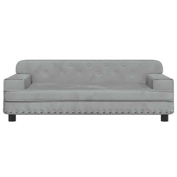 vidaXL Barnesofa lysegr&aring; 90x53x30 cm fl&oslash;yel