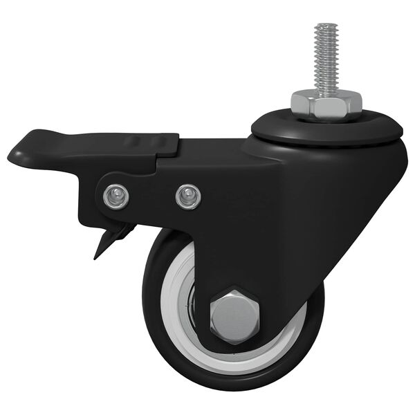 vidaXL Hjul 2 pcs Svart M6 x 37 mm Jern og nylon