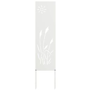 vidaXL Hageprivat skjerm Fretwork Hvit 32 x 140 cm Kaldvalsest&aring;l
