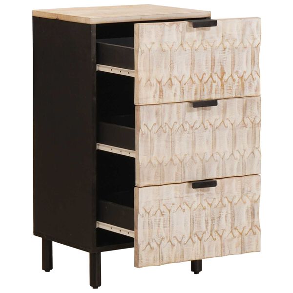 vidaXL Serviesskap Hvit Vask Finish 40 x 33,5 x 75 cm Massiv mango tre