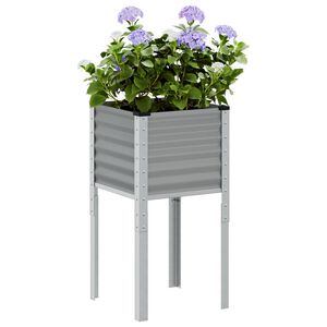 vidaXL Plantekasse gr&aring; 45x45x88 cm st&aring;l