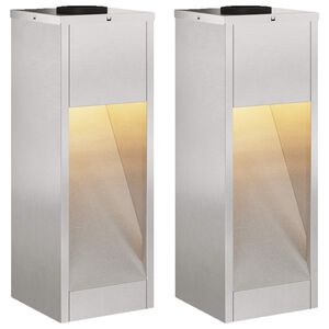 vidaXL Solcelle LED Stibelys 2 stk. Varmhvit 18 x 18 x 50 cm