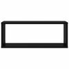 vidaXL Vegghyller kubeformet 4 stk svart 60x15x23 cm konstruert tre