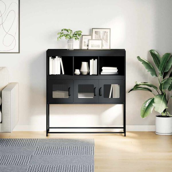 vidaXL Skjenk antrasitt 100,5x39x107 cm kaldvalset stål