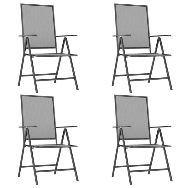 vidaXL Utendørs spisestue 5 deler antrasitt stål