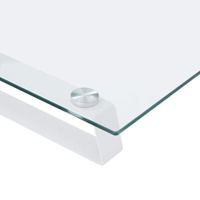 vidaXL Skjermstativ hvit 40x20x8 cm herdet glass og metall