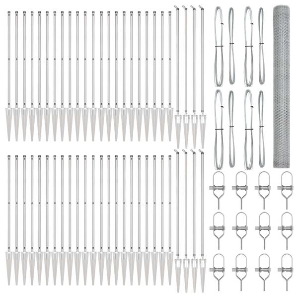 vidaXL Gjerde med innlegg. s&oslash;lv 1.6 x 100 m PVC-belagt st&aring;l