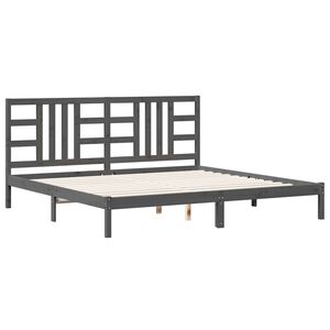 vidaXL Sengeramme gr&aring; heltre 200x200 cm