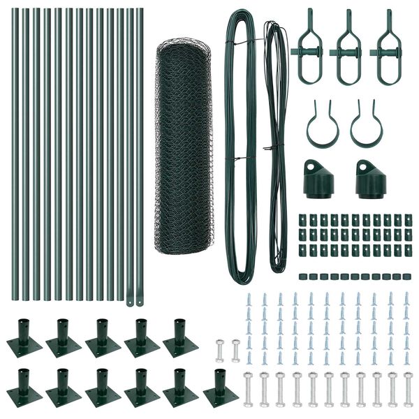 vidaXL Gjerde med innlegg. grønn 0.4 x 25 m PVC-belagt stål