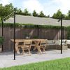 vidaXL Pergola med uttrekkbar tak kremhvit 589x292x230 cm