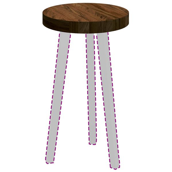 vidaXL Bordplate Lys Brun &Oslash; 30 x 4 cm Massivt Eiketre