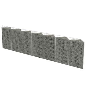 vidaXL Gabion galvanisert st&aring;l 450x30x100 cm