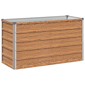 vidaXL Hevet Hagebed Treet Brown 100 x 40 x 55 cm kaldvalset st&aring;l