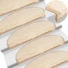 vidaXL Trappematter 10 stk 65x21x4 cm kremfarget halvrund stor