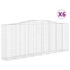 vidaXL Gabionkurver buede 6 stk 400x50x160/180 cm galvanisert jern