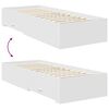 vidaXL Sengestamme med skuff Hvit og S&oslash;lv 75 x 190 cm Konstruert tre