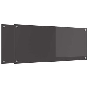 vidaXL Kjøkkenbakplate 2 pcs Mørkegrå 120 x 50 cm herdet glass