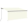 vidaXL Manuell uttrekkbar markise med rullegardin LED 3x2,5 m kremhvit