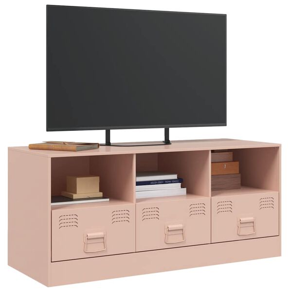 vidaXL TV-benk rosa 99x39x44 cm st&aring;l