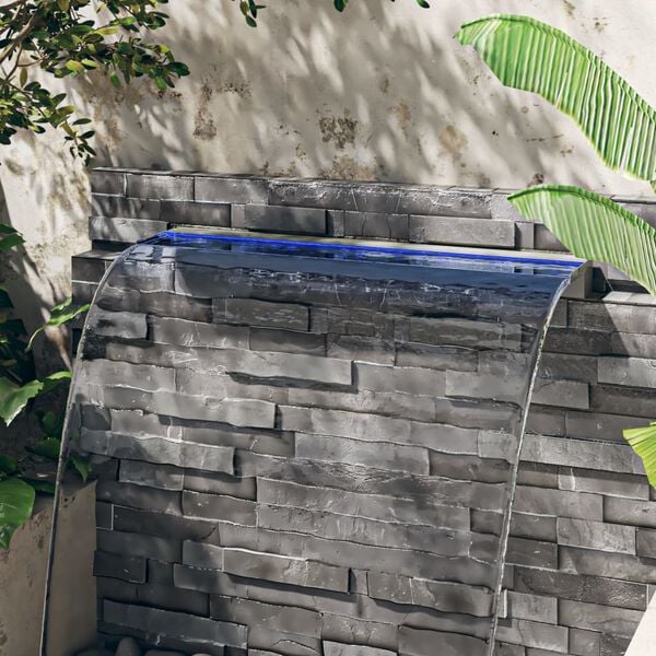 vidaXL Vannfall med RGB LED rustfritt st&aring;l 108 cm