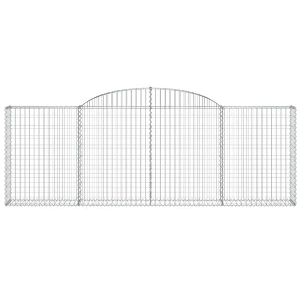 vidaXL Gabionkurver buede 12 stk 300x30x100/120 cm galvanisert jern