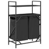 vidaXL skittentøyskurv 2 rom med hyller svart eik