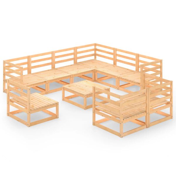 vidaXL Hagesofagruppe 10 deler heltre furu