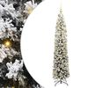vidaXL Kunstig juletre Gr&oslash;nn og hvit 180 cm PVC og st&aring;l og plast