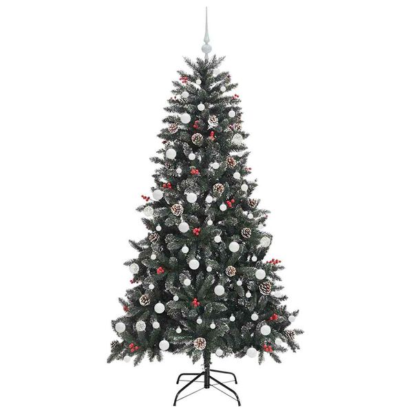 vidaXL Kunstig juletre med 300 LED gr&oslash;nn 180 cm PVC og plast og st&aring;l