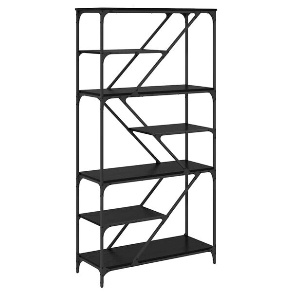 vidaXL Bokhylle Svart Eik 91 x 36 x 176 cm Konstruert tre
