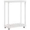 vidaXL Vedstativ med hjul hvit 76,5x40x108 cm heltre furu