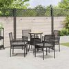 vidaXL Hage Spisegruppe 5 pcs Svart Poly rattan
