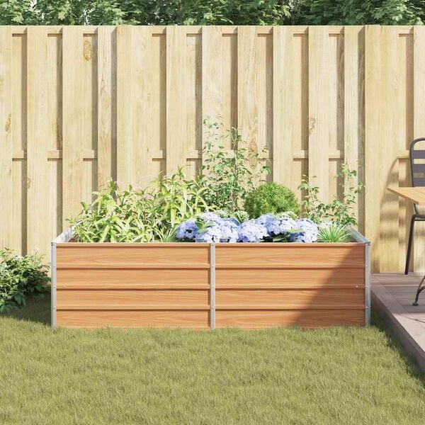 vidaXL Høybed 160x80x45 cm galvanisert stål sølv