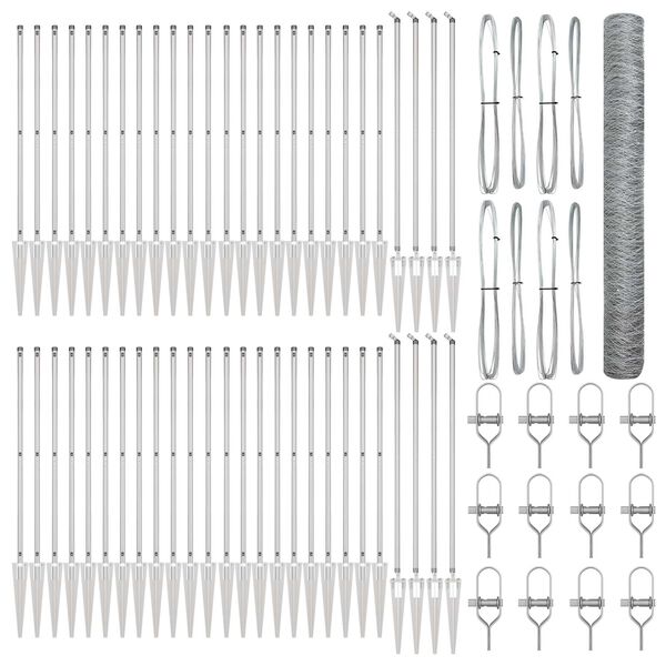 vidaXL Gjerdep&aring;le s&oslash;lv 100 x 1,2 m (50 mm nett) St&aring;l