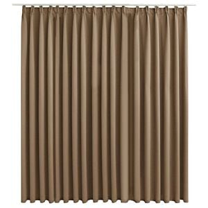 vidaXL Lystett gardin med metallkroker gr&aring;brun 290x245 cm