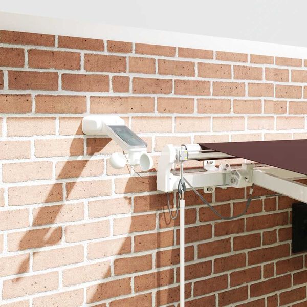 vidaXL Automatisk uttrekkbar markise med LED brun 450x300 cm