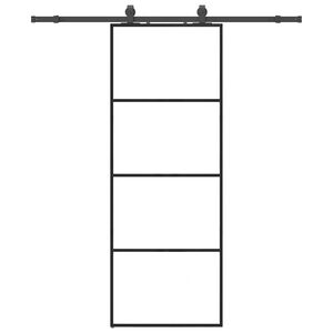 vidaXL Skyved&oslash;r med monteringssett svart 76x205 cm ESG-glass