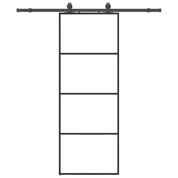 vidaXL Skyved&oslash;r med monteringssett svart 76x205 cm ESG-glass