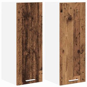 vidaXL Hengende skap 2 pcs Gammel treverk og hvit 30 x 31 x 80 cm