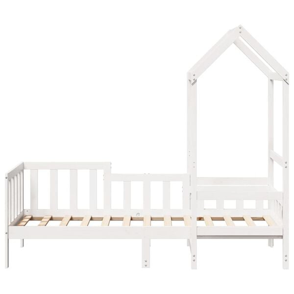 vidaXL Dagseng med tak hvit 80x200 cm heltre furu