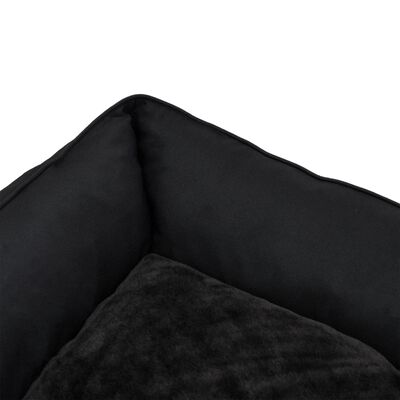 vidaXL Hundeseng svart 110,5x80,5x26 cm fleece med linutseende